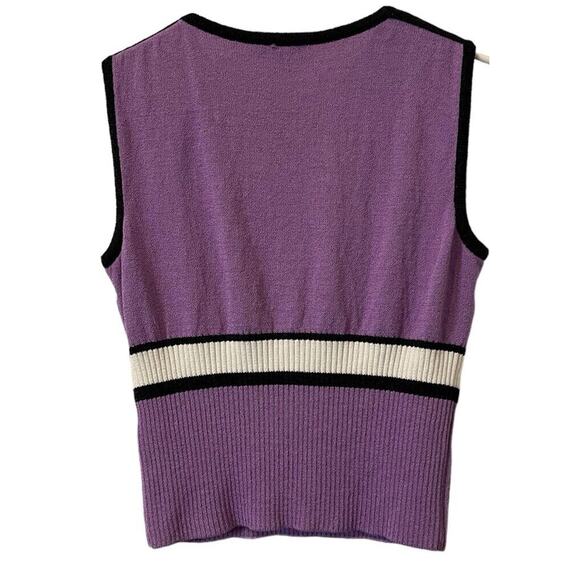 ST. JOHN SPORT Marie Gray Sleeveless Small Purple Waist Length Knit Tank - Picture 9 of 9